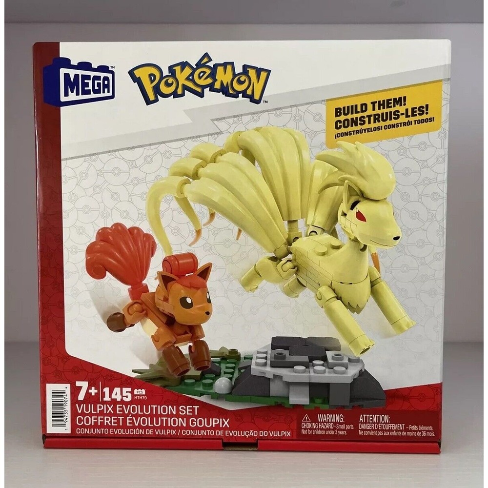 Pokemon Mega Build Vulpix & Ninetales Evolution Set 145 Pieces, Brand New